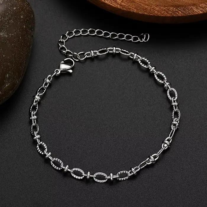Bracelets personnalisés en argent massif pour hommes et femmes, bijoux polyvalents pour la rue, mari