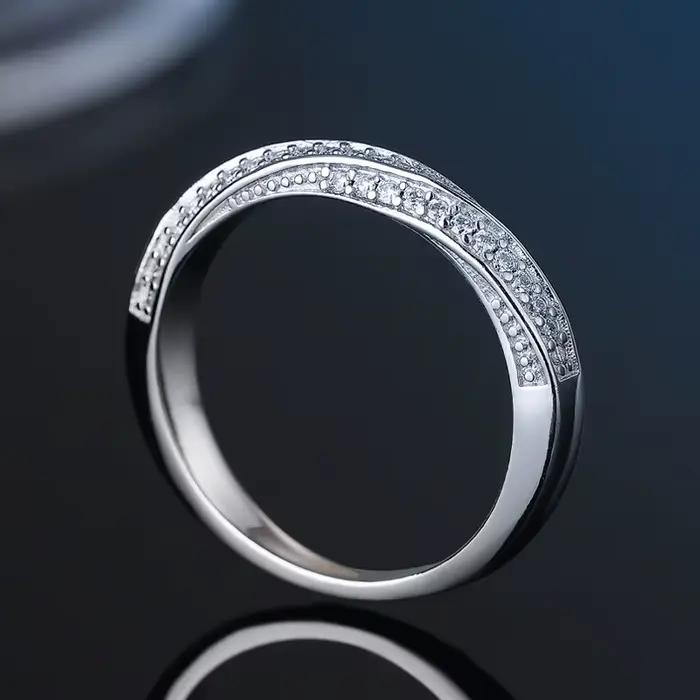 Bagues unisexes Moissanite et Zircon, bague en argent 100% véritable S925 pour hommes et femmes, lux