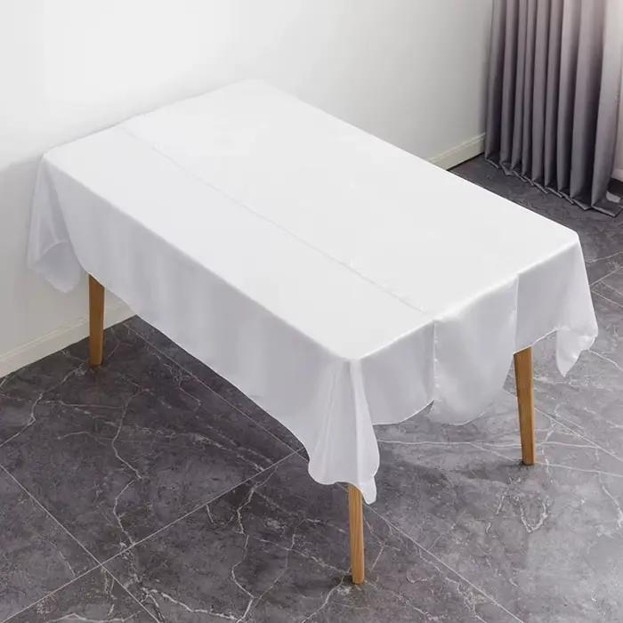 Nappes de table de mariage, chemins de table longs et lisses en satin de soie pour fêtes, anniversai