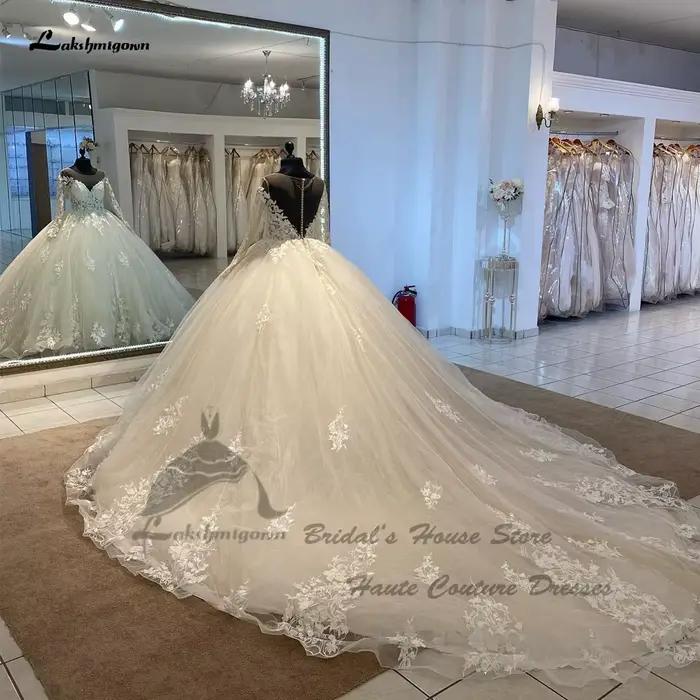 Lakshmigown princesse Robe De bal robes De mariée à manches longues 2025 Robe De mariée église robes