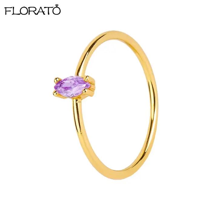 Bague de fiançailles plaquée or 18 carats pour femmes, bague de mariage de luxe élégante en cristal