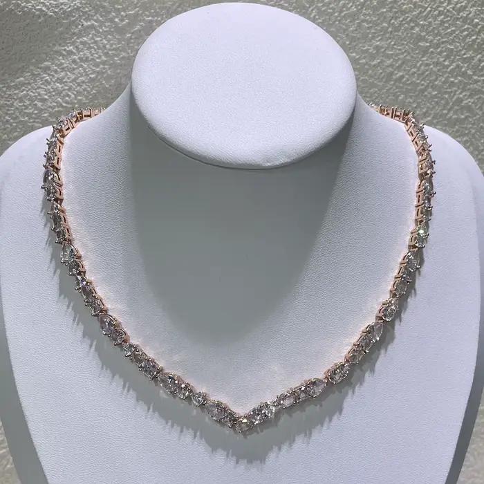 Ensemble de bijoux d'anniversaire fin de haute qualité, breloque en cristal géométrique blanc, colli