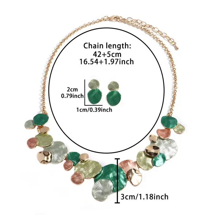 Cring Coco Vintage automne/hiver vert émail colliers ensemble élégant femmes ensembles de bijoux collier