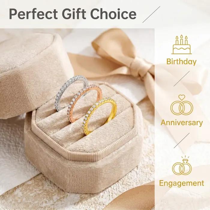BJXMOSO – bague en moissanite complète en argent sterling S925 pour femmes