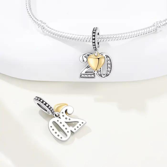 Original 15th 16 18 20 21 anniversaire anniversaire mariage S925 en argent Sterling perle pendentif idéal pour Bracelet collier bijoux à bricoler soi-même cadeaux