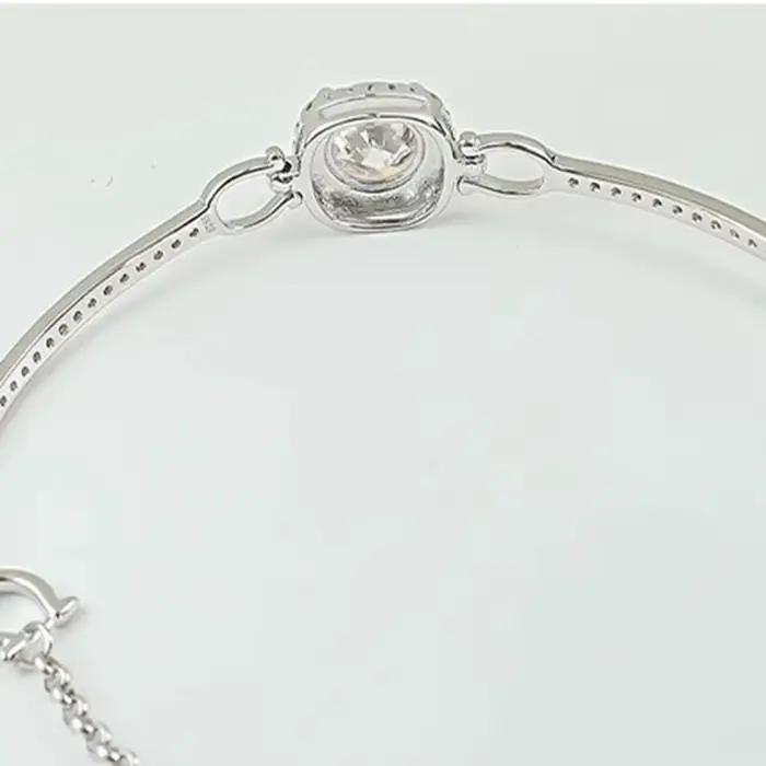 Vinregem VVS1 3EX D couleur coupe ronde 1-2 CT réel Moissanite diamants chaîne Bracelets 925 en argent Sterling bijoux fins en gros