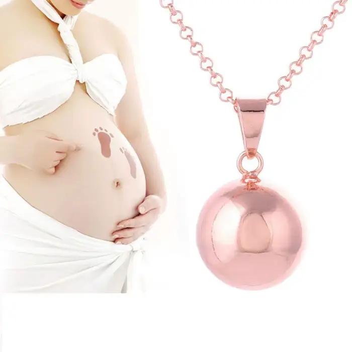 Collier Boule d'Harmonie Brillant de Grossesse Pendentif Carillon Bola Vintage Chaîne Longue 40 Pouces Bijoux pour Femmes Occasions Spéciales