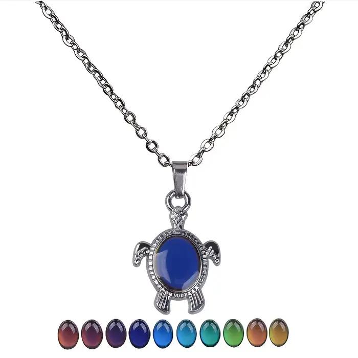 1pc Bague à changement de couleur en forme de petite tortue, tendance, pour hommes et femmes, incroyable bague d'humeur