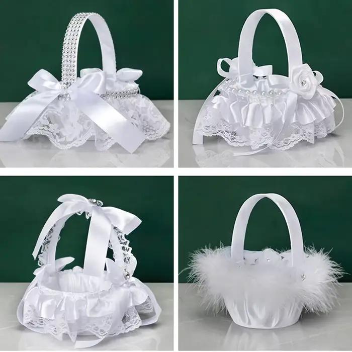 Mir à Fleurs Vintage en Dentelle Blanche pour Demoiselle d'Honneur Décoration de Table Rustique Occasion Spéciale Cérémonie de Mariage Souvenir Unique