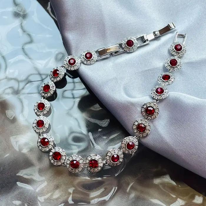 Nouvelle Collection 2026 : Parure de Bijoux Haut de Gamme Scintillante en Cristal Rond, Charmante pour Femme – Bracelet, Boucles d'Oreilles, Collier, Bague – Cadeau de Mariage