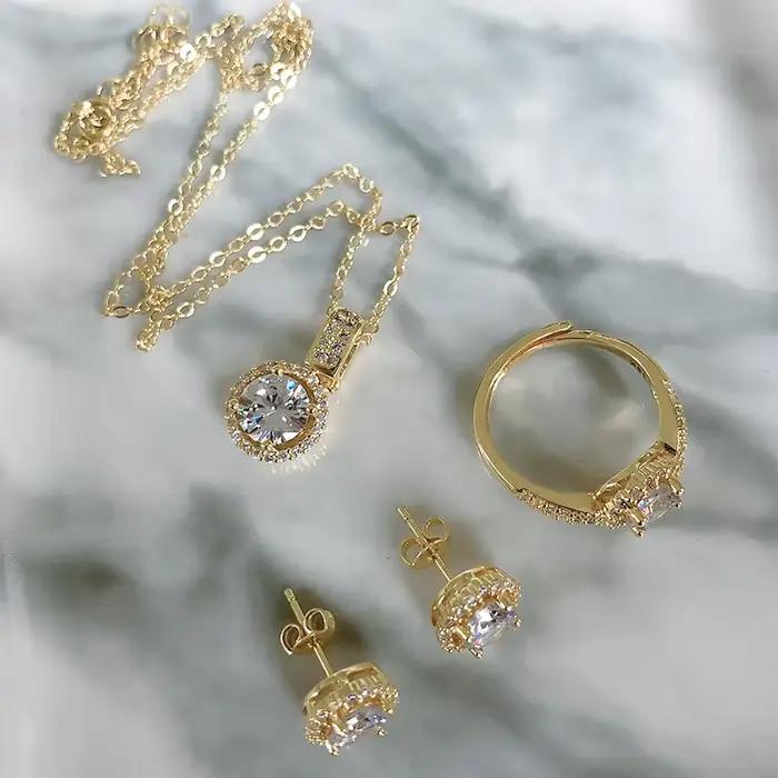 Kinel – ensemble de bijoux en or Zircon 18 carats