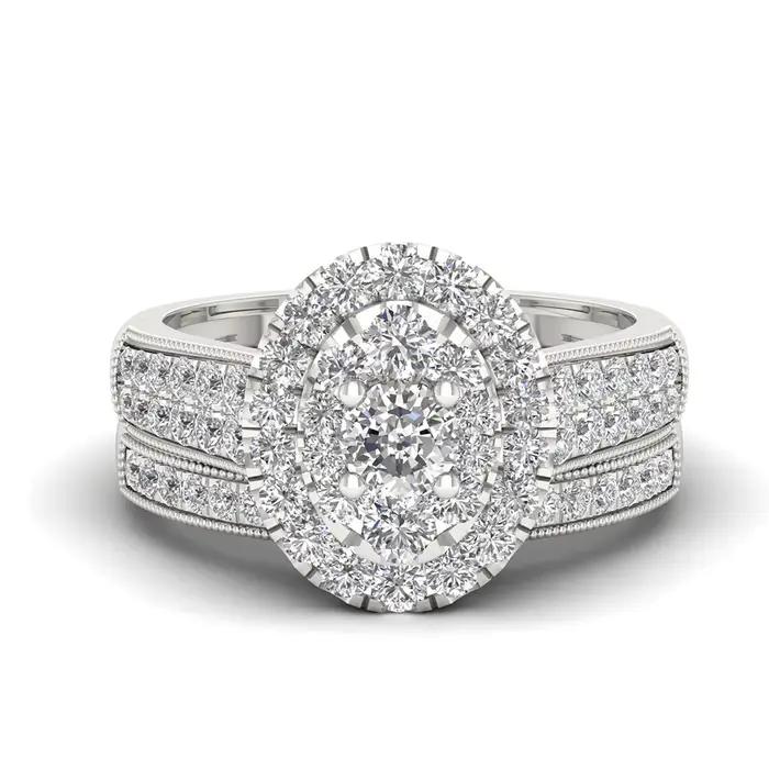 Bagues de fiançailles fantaisie de luxe Moissanite