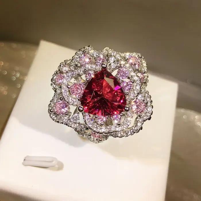 Bague de mariage luxueuse en argent 925