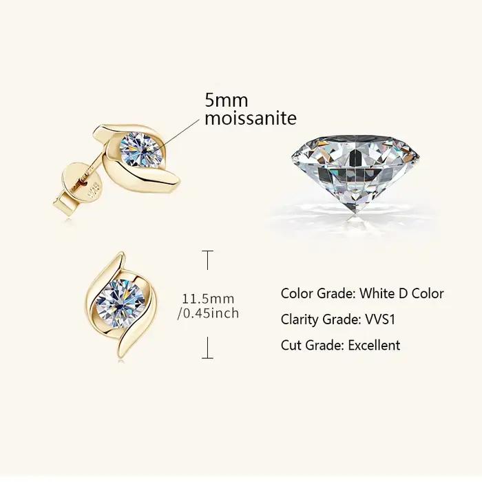 Ensemble de Bijoux en Argent Sterling 925 Serti de Moissanite Blanche Élégant pour Femmes Occasions Spéciales