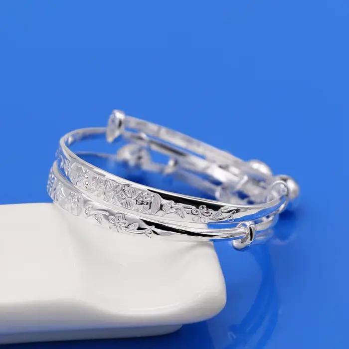 Bijoux en argent Sterling 925 pour enfants, délicat, fin, tendance, mignon, cloche de bébé, Bracelet et cheville, breloque porte-bonheur, cadeau de vacances pour bébé