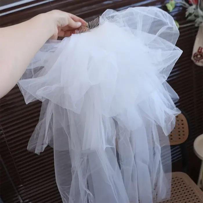 Voile de mariée multicouche avec peigne à cheveux