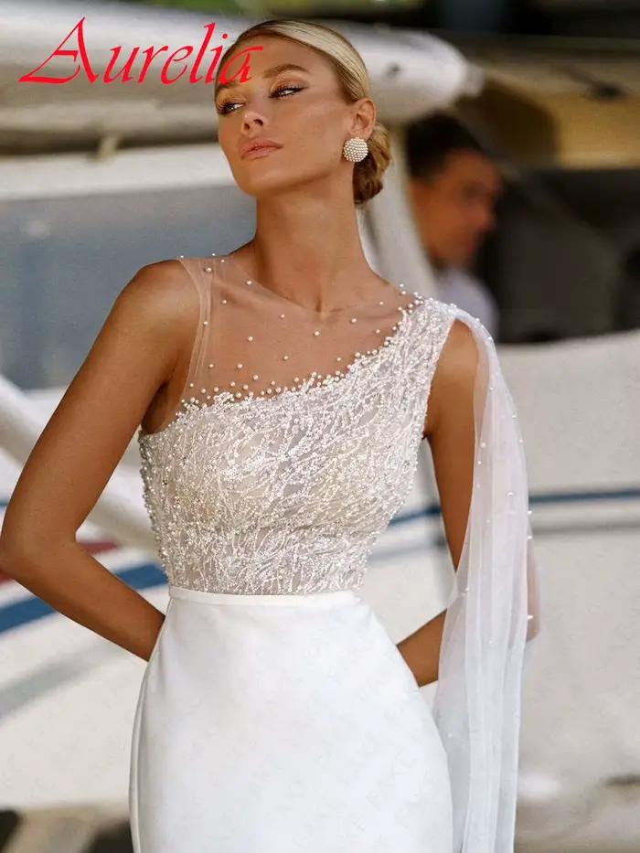 Robe de mariée en jersey blanc personnalisable élégante sans manches pour soirée mariage cérémonie officielle proms formelles occassions spéciales