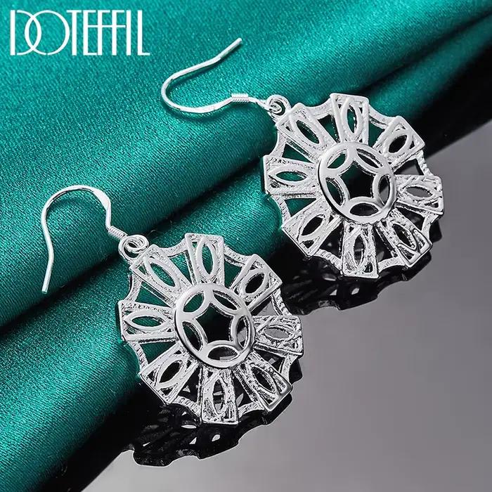 Boucles d'Oreilles Rondes en Argent Sterling 925 pour Femme