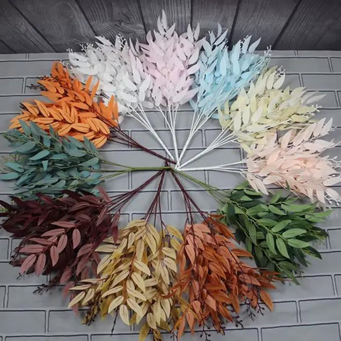 Bouquet de Feuilles Artificielles, Faux Saule, Toile de Fond de Mariage, Faux Feuillage, Décoration de Maison