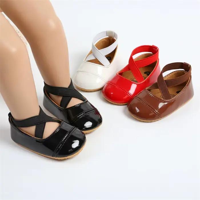 Chaussures de princesse pour bébés filles de 0 à 18 mois, pantoufles de mariage à essence avec nœud papillon mignon
