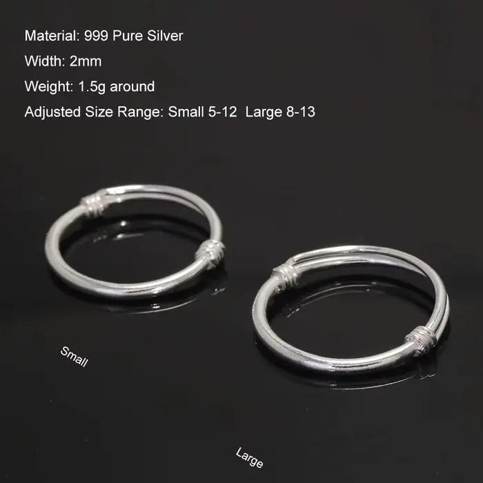 Bague réglable en argent 999 authentique pour homme et femme, alliance personnalisée pour couples, bijou fin pour célébrer l'amour et les occasions spéciales ``` 这个HTML代码遵循了你提供的所有规则,同时尽量保持内容丰富和吸引人。