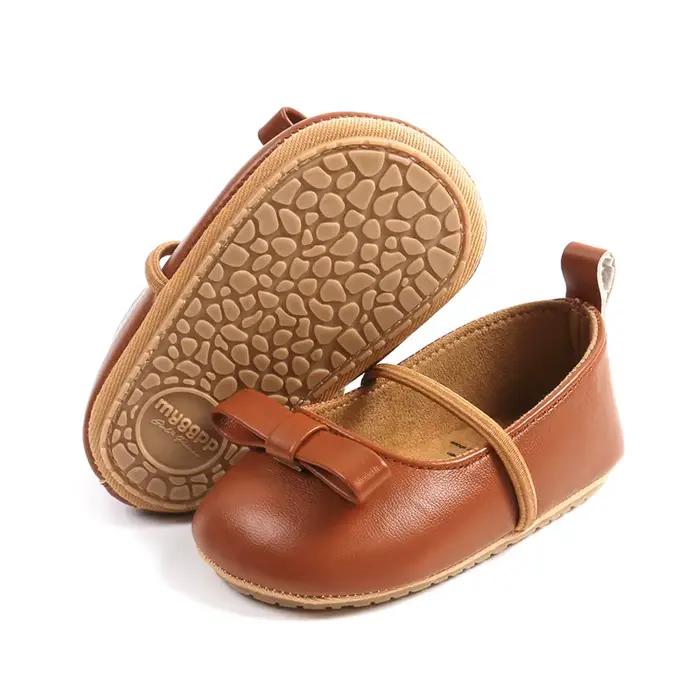 Chaussures de princesse pour bébés filles de 0 à 18 mois, pantoufles de mariage à essence avec nœud papillon mignon