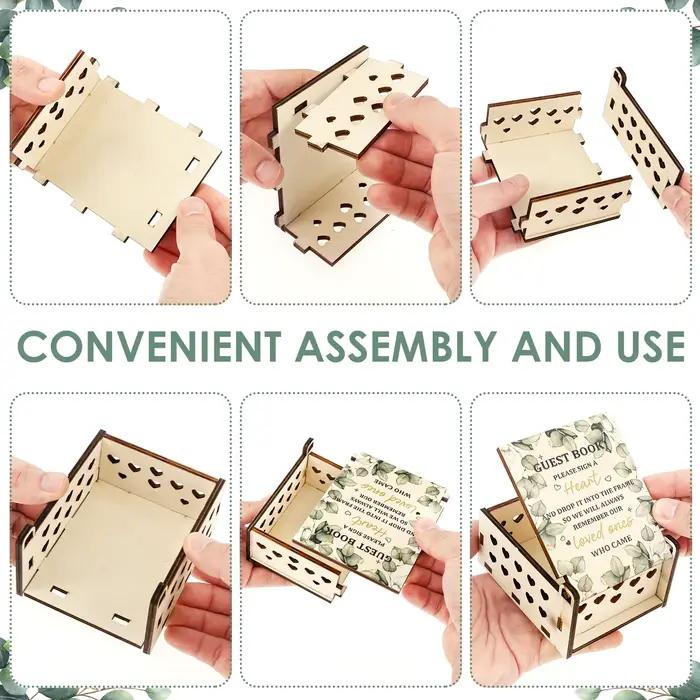 Livre d'or de mariage en bois avec boîte de rangement