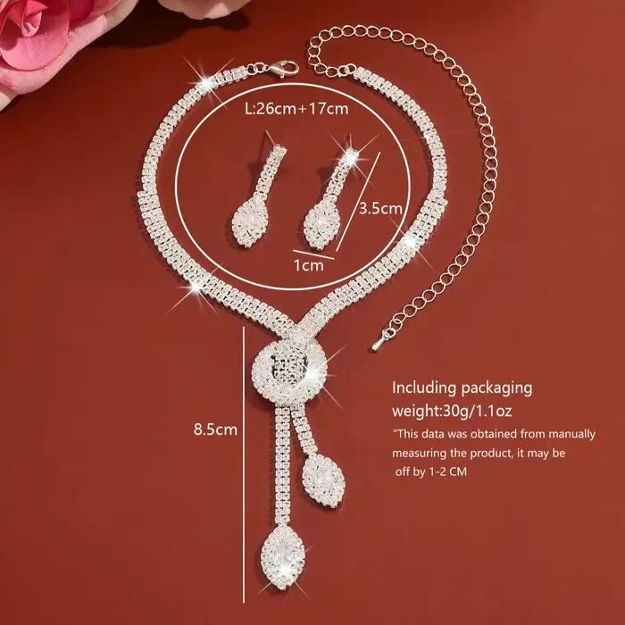 Parure de bijoux de luxe en or et cristal pour femme