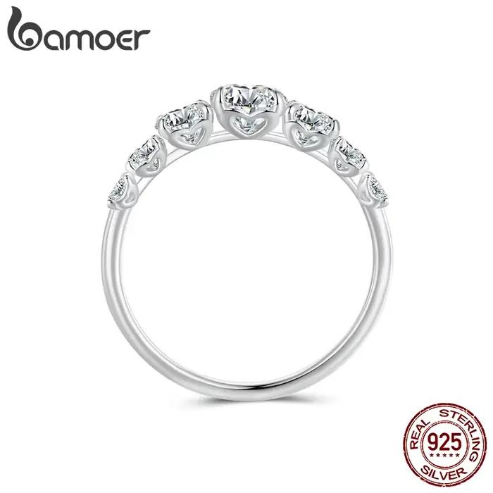 Bamoer Moissanite bague coeur réglage D couleur VVS1 EX laboratoire diamant