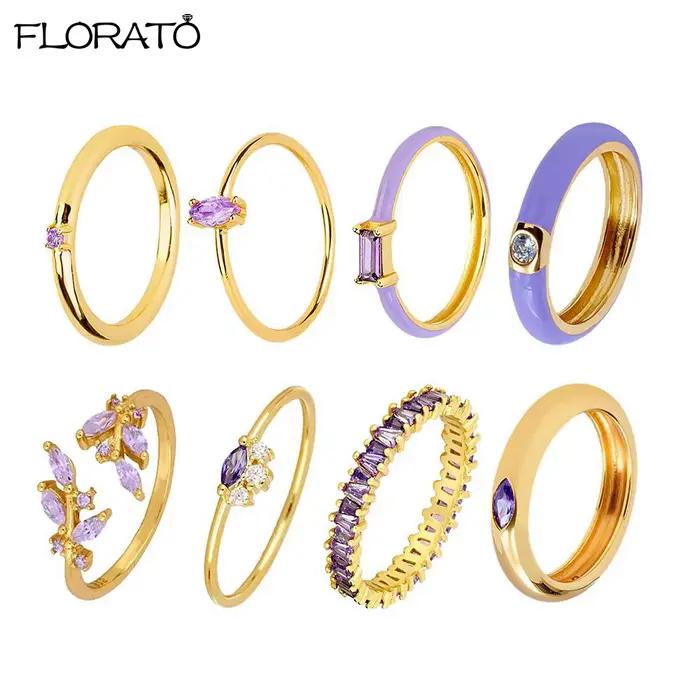 Bague de fiançailles plaquée or 18 carats pour femmes