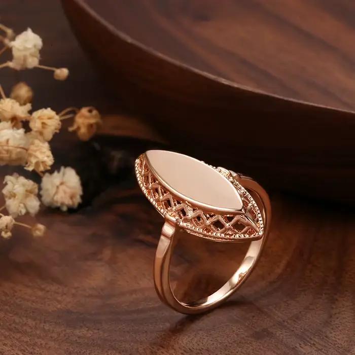 Bagues Kinel en or rose 585 avec motifs floraux pour mariage et occasions spéciales