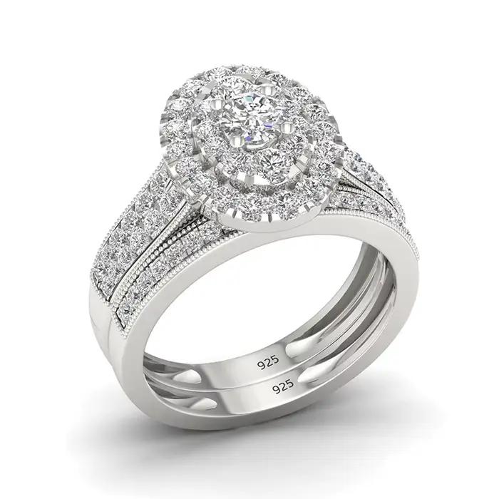 Bagues de fiançailles fantaisie de luxe Moissanite