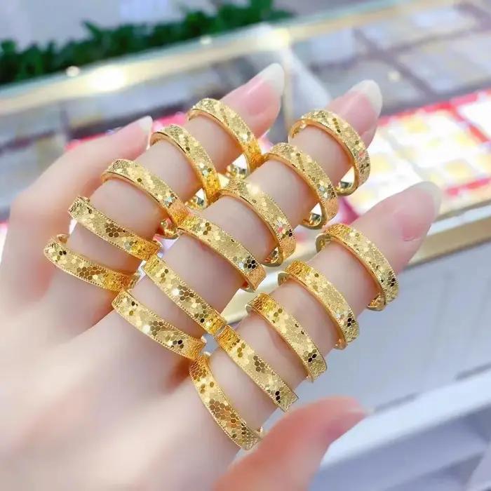 Bague en accent d'abeille en or pur pour couple