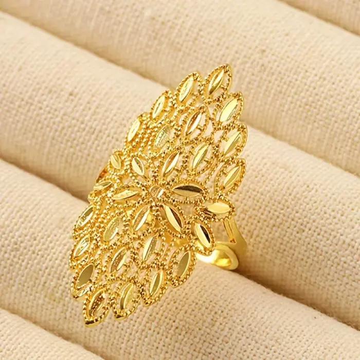 Huitan – bague creuse de couleur or pour femmes