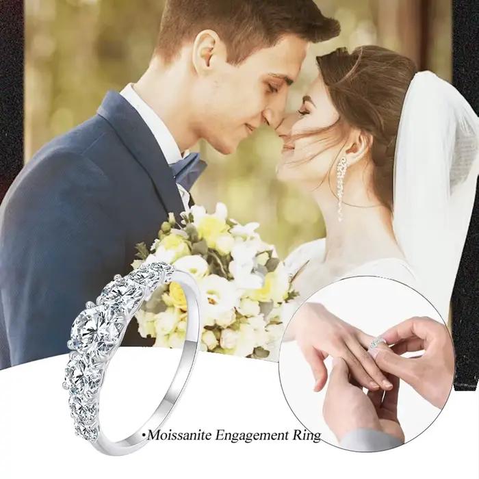 Bamoer Moissanite bague coeur réglage D couleur VVS1 EX laboratoire diamant
