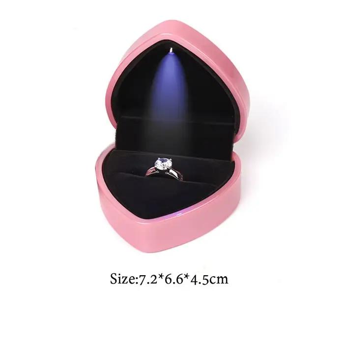 Boîte de rangement Portable en forme de cœur pour bagues de mariage
