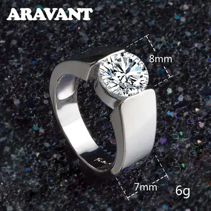 Aravant-Bague en argent 925 pour femme, bijoux fantaisie, cadeaux, 8mm