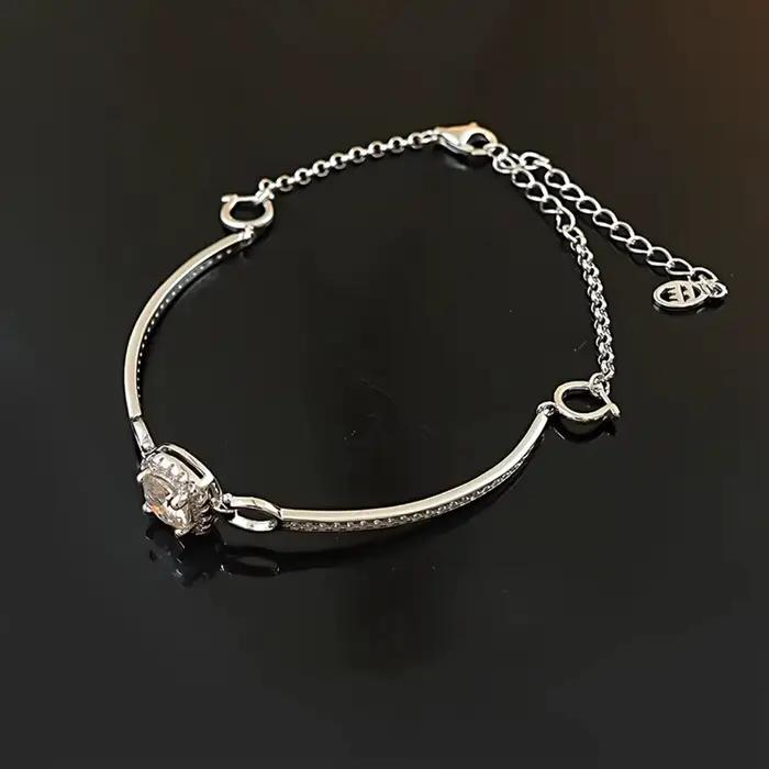 Vinregem VVS1 3EX D couleur coupe ronde 1-2 CT réel Moissanite diamants chaîne Bracelets 925 en argent Sterling bijoux fins en gros