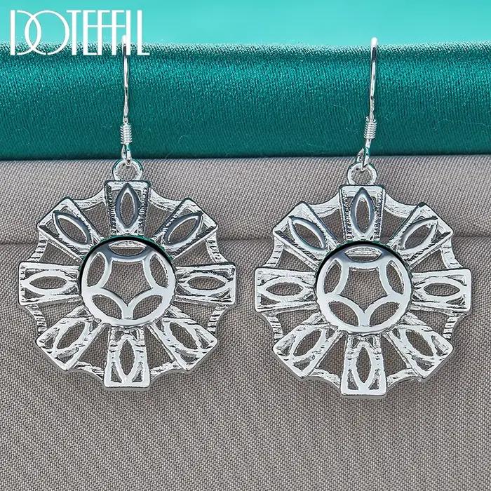 Boucles d'Oreilles Rondes en Argent Sterling 925 pour Femme