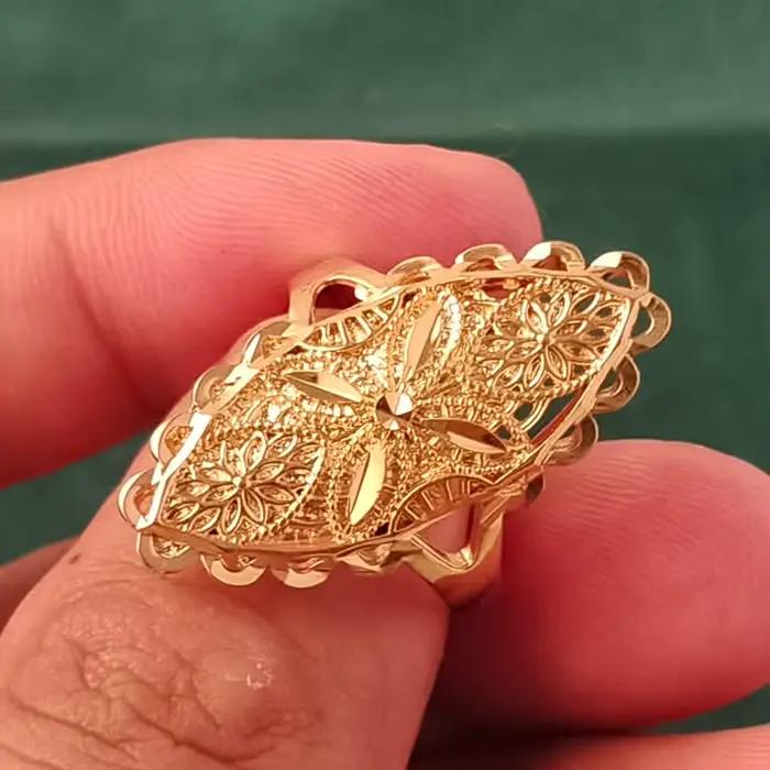 Bague éthiopienne de couleur or de dubaï, bagues de mariage africain érythréen pour femmes