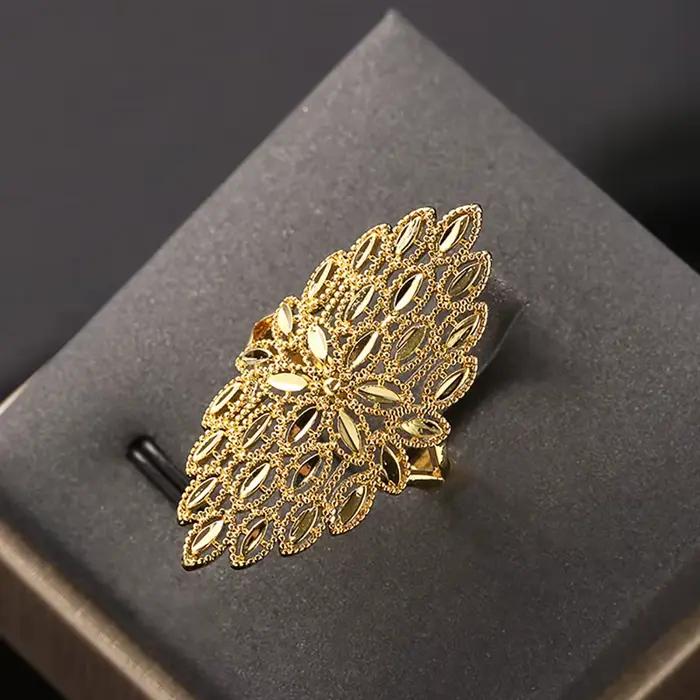 Huitan – bague creuse de couleur or pour femmes