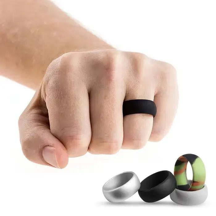 Anneau de sport en silicone hypoallergénique pour homme occasions spéciales cadeau Noël étudiant activité physique sport style décontracté