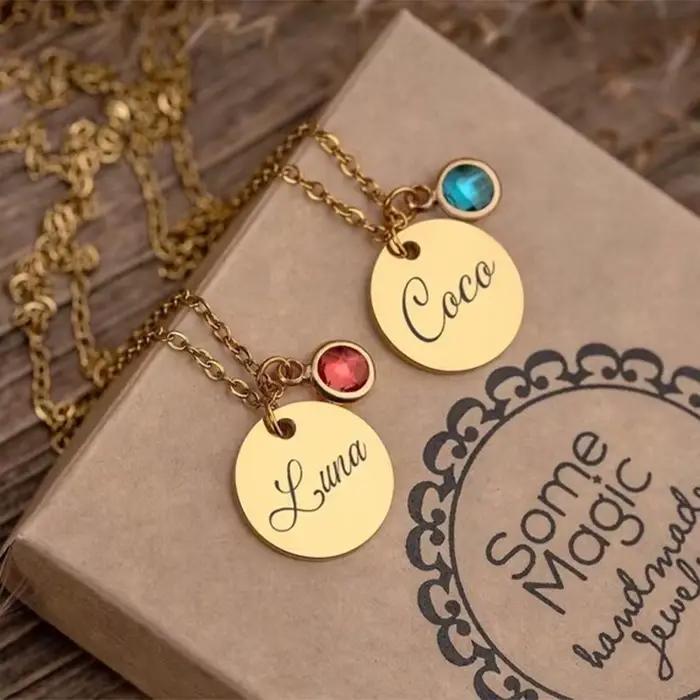Collier personnalisé avec pierre de naissance pour demoiselles d'honneur
