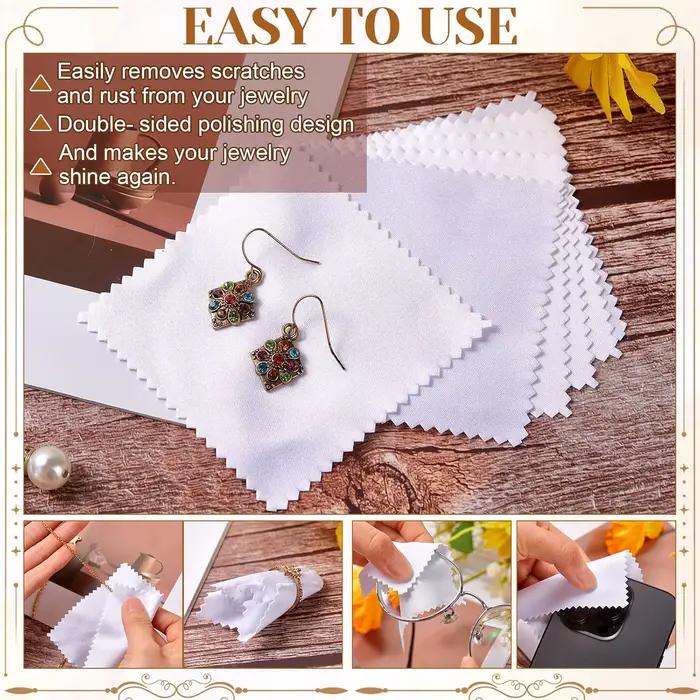 10 pochettes à bijoux en microfibre 8 x 8 cm, sacs d'emballage pour bijoux, sacs cadeaux de luxe avec chiffon de nettoyage pour emballage de bracelets