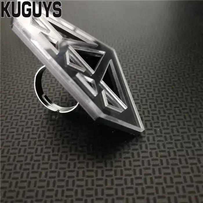 Bague géométrique hyperbolique en acrylique or et argent pour femmes, style hip hop, grandes occasions, cadeau pour Halloween