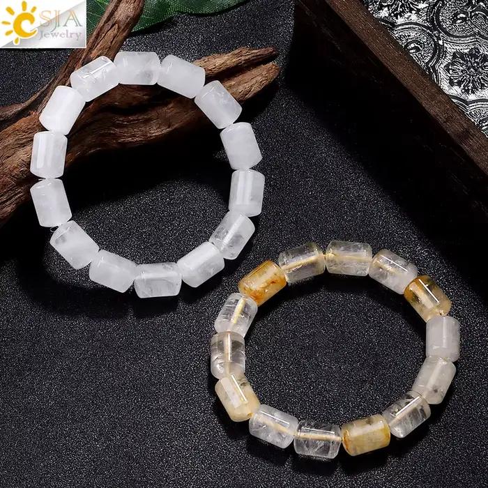 CSJA – Bracelet en cristal fait à la main pour femmes et hommes, breloque vintage, bracelet en pierre naturelle, bijoux à la mode, accessoire H870