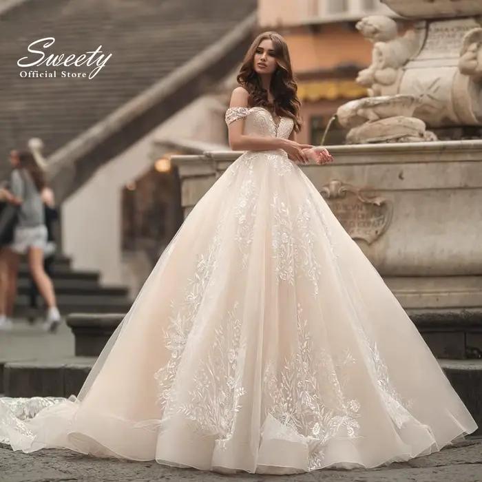 Robe de Mariée Vintage en Organza avec Broderie