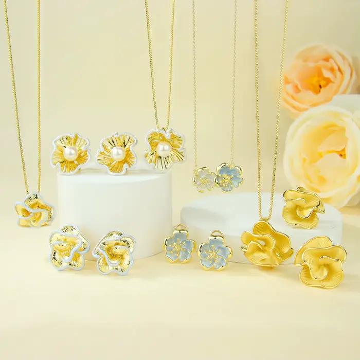 Parure de bijoux florale élégante de Dubaï