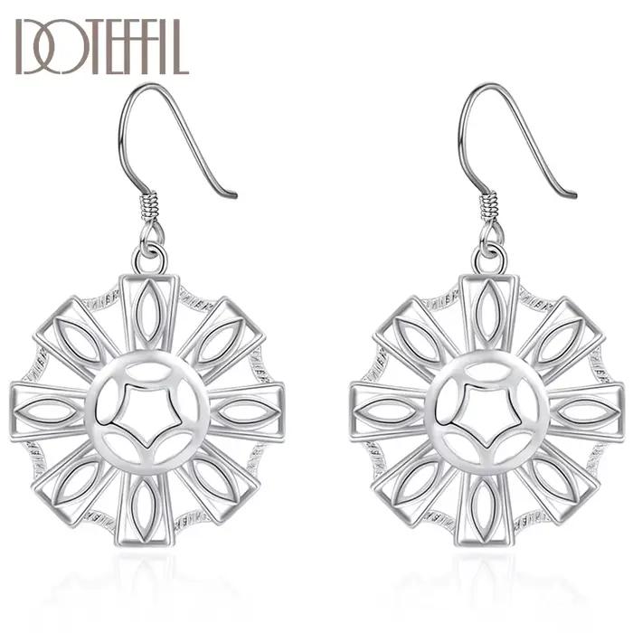 Boucles d'Oreilles Rondes en Argent Sterling 925 pour Femme