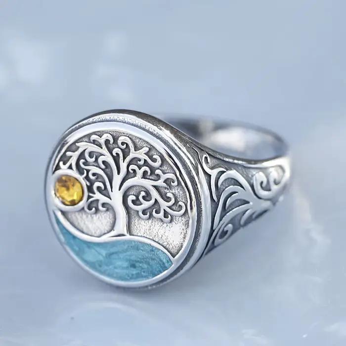 Bague arbre de vie Viking Vintage